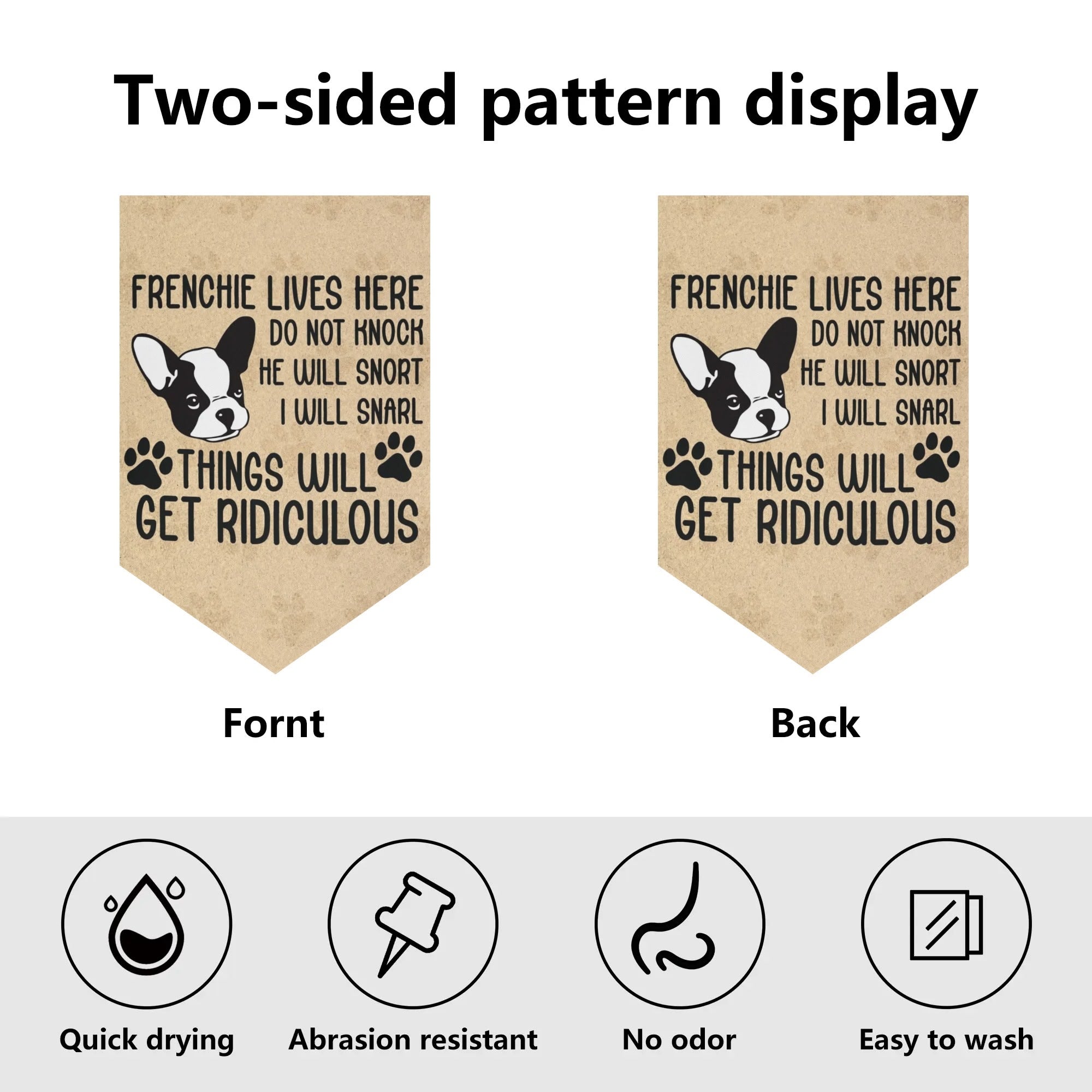 French Bulldog Stitch Garden Flag Banner Cute Frenchie Essential