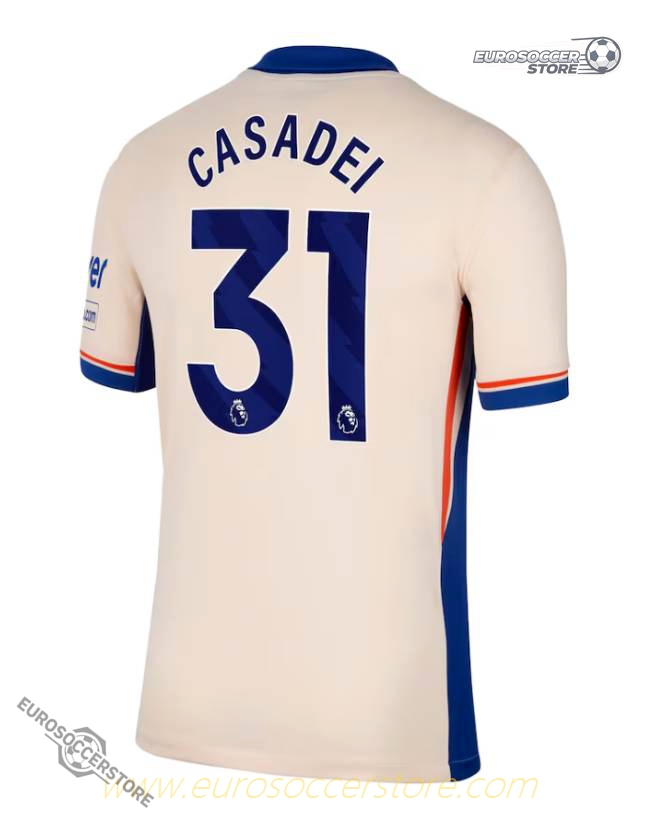 Chelsea's 24-25 Season Away Jersey Featuring Casadei, Number 31