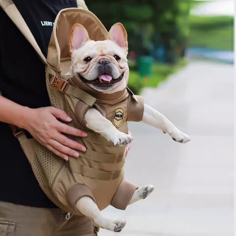 Culture-Inspired Frenchie Backpack Breathable Pet Carrier for Everyday
