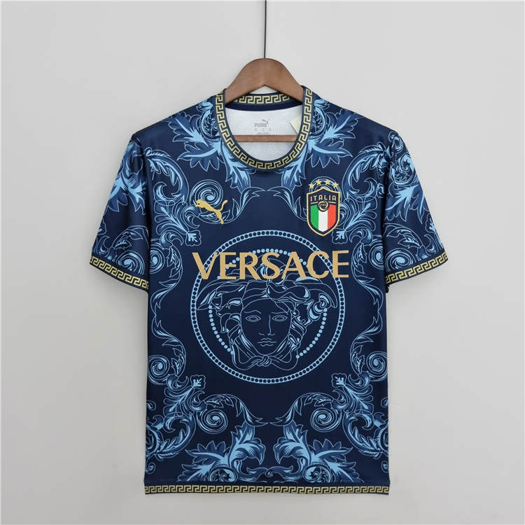 Elite Moisture Wicking 2022 Italy Puma X Versace Blue Shirt