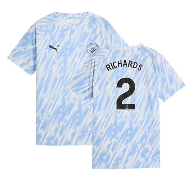 vintage 2025-2026 Man City Warm Up Jersey (Silver Sky) - Kids (Rich...