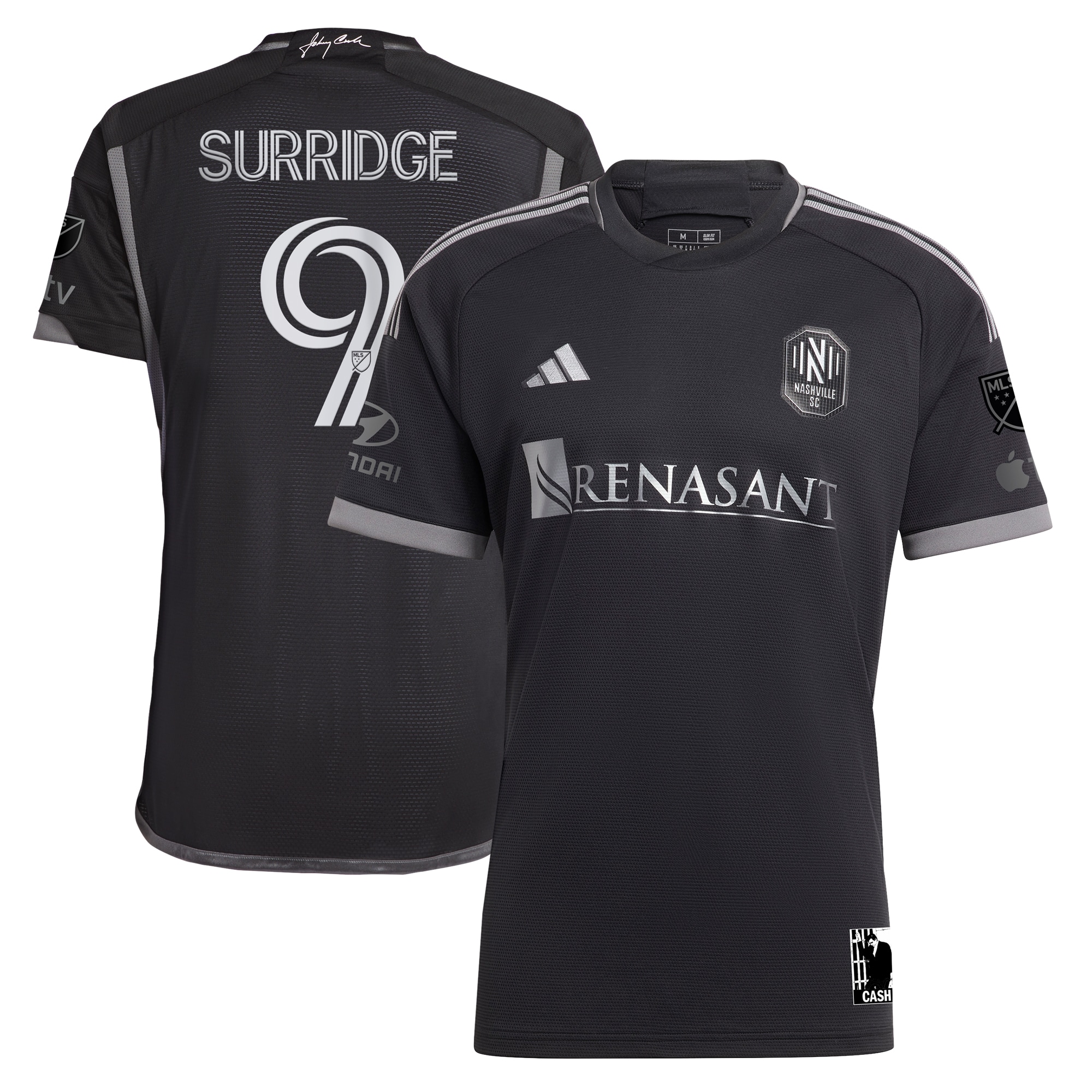 [SJH] Sam Surridge Nashville SC 2023 Man In Black Kit Authentic Player Jersey - Black