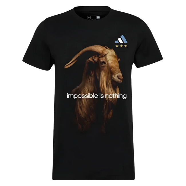 Limited-Edition Messi Football Goat Graphic Tee (Black)