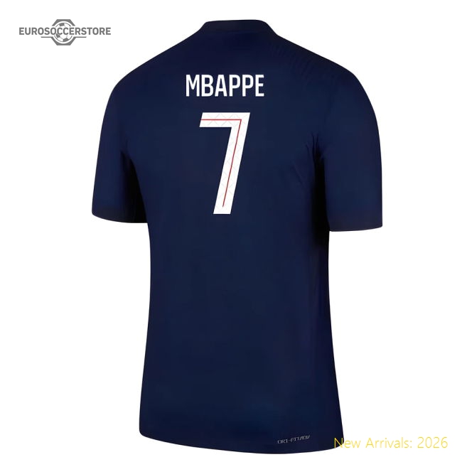 2025-2026 Psg Home Dri-Fit Adv Shirt (Mbappe 7) Supporter Version