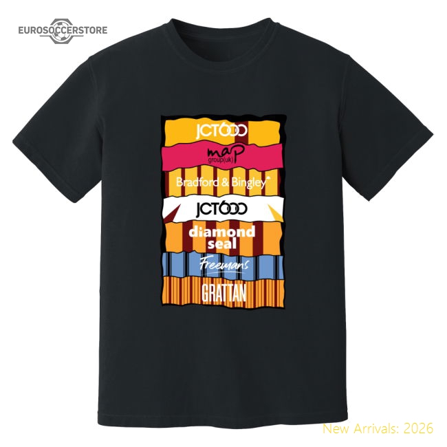 Authentic Bradford Sponsor History T-shirt (black) - Premium Quality