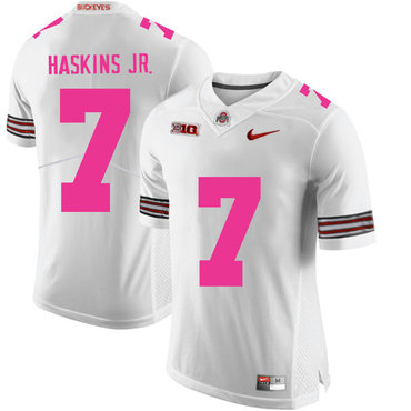 Men's OSU Buckeyes Dwayne Haskins #7 team authorized White 2018 game