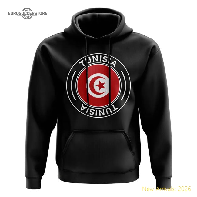 Tunisia Football Badge Hoodie (black) - World Cup Edition
