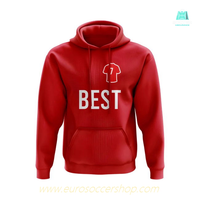 George Best Man United Number Hoody (Red)