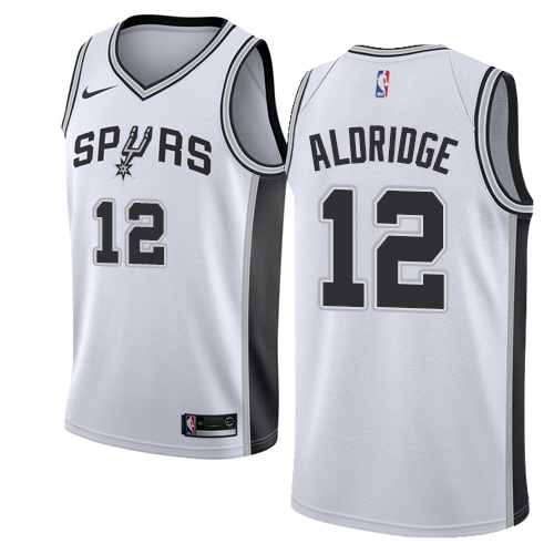White Nike Antonio Spurs #12 Jersey - Polyester Premium Quality