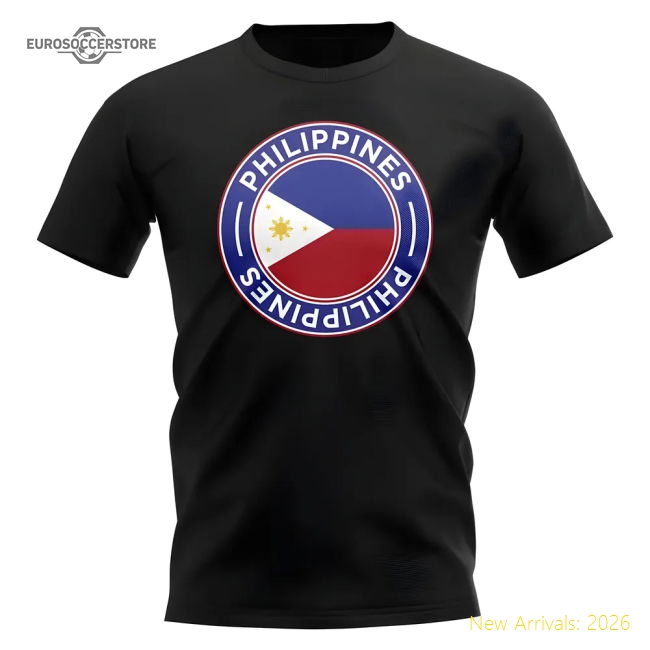 Philippnes Football Badge T-shirt (black) - Premium Collection