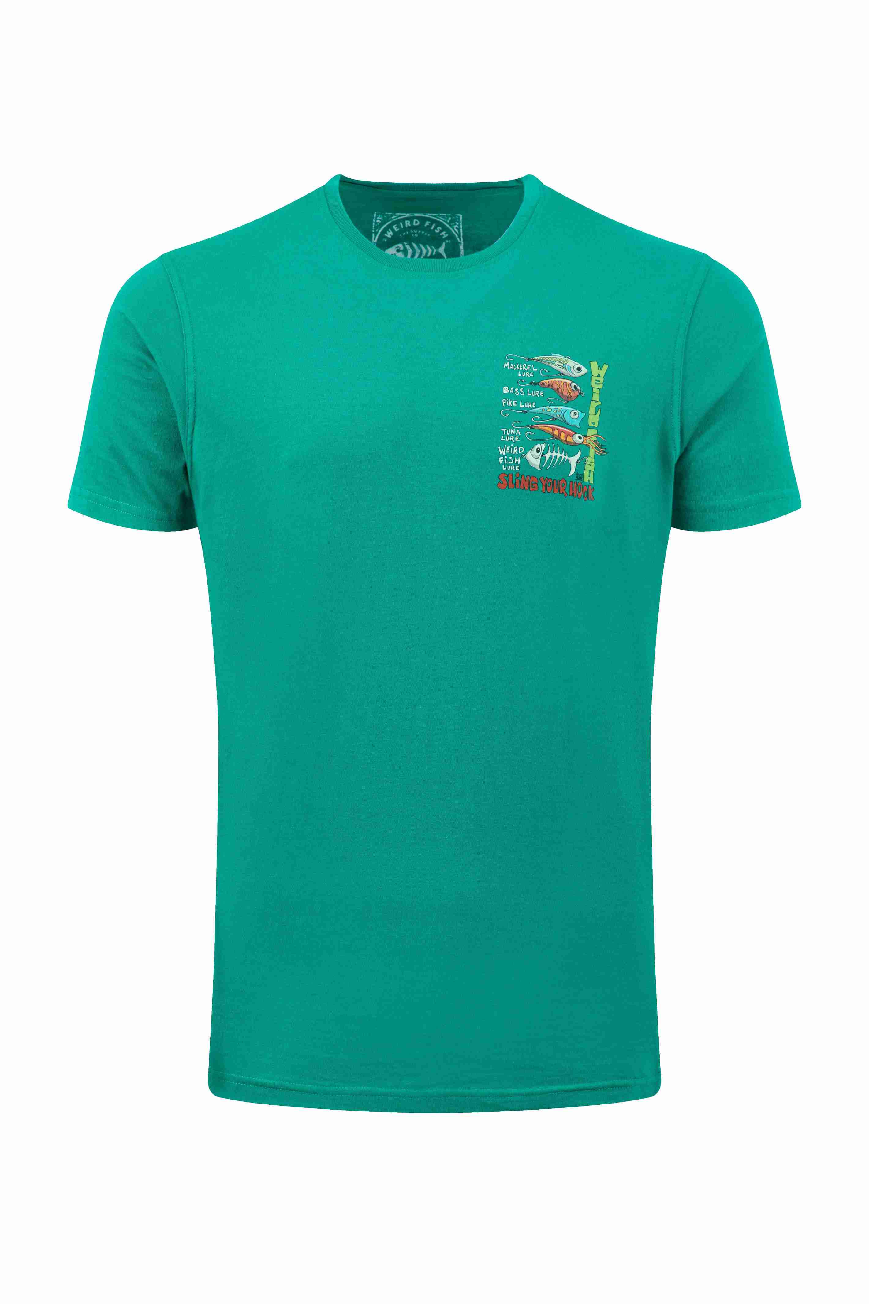Sling Your Hook Back Print Artist T-Shirt Green Ivy
