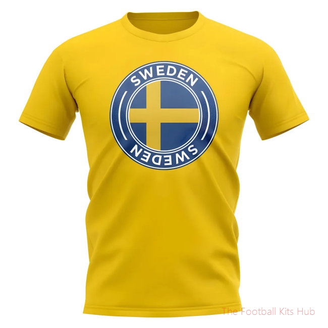 Sweden Football Badge T-Shirt (Yellow)
