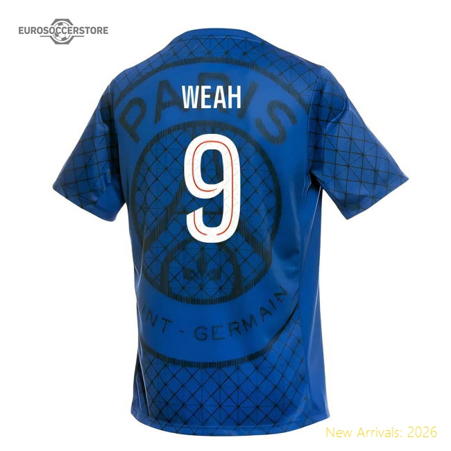 Fan-Favorite 2025-2026 Psg Academy Pro Home Pre Match Shirt (Royal) (Weah