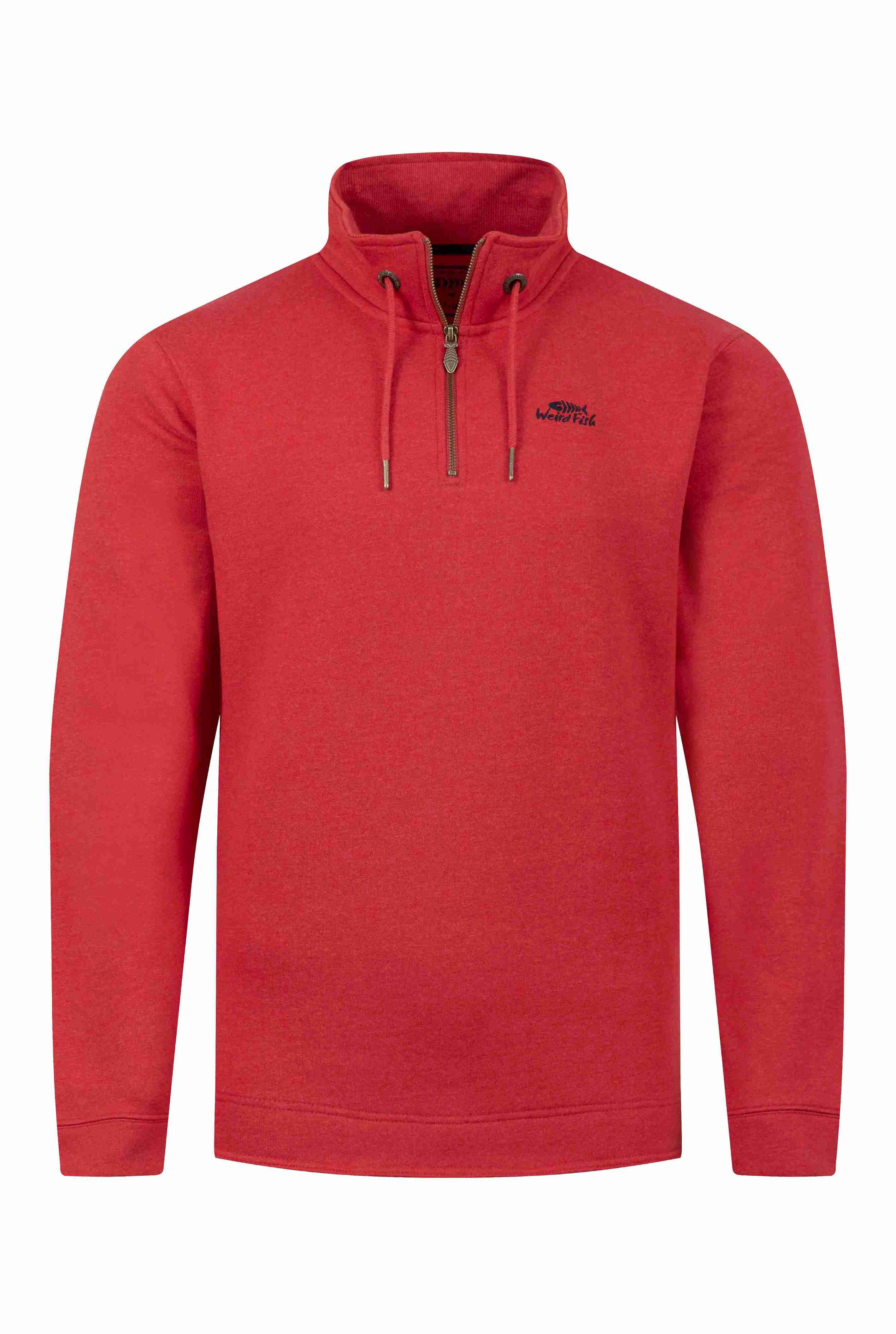 Brampton 1/4 Zip Sweatshirt Barberry Red Marl