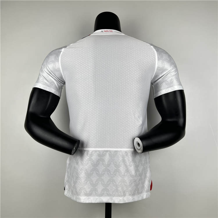 Moisture Wicking AC Milan Football Shirt 2324 Away White Soccer
