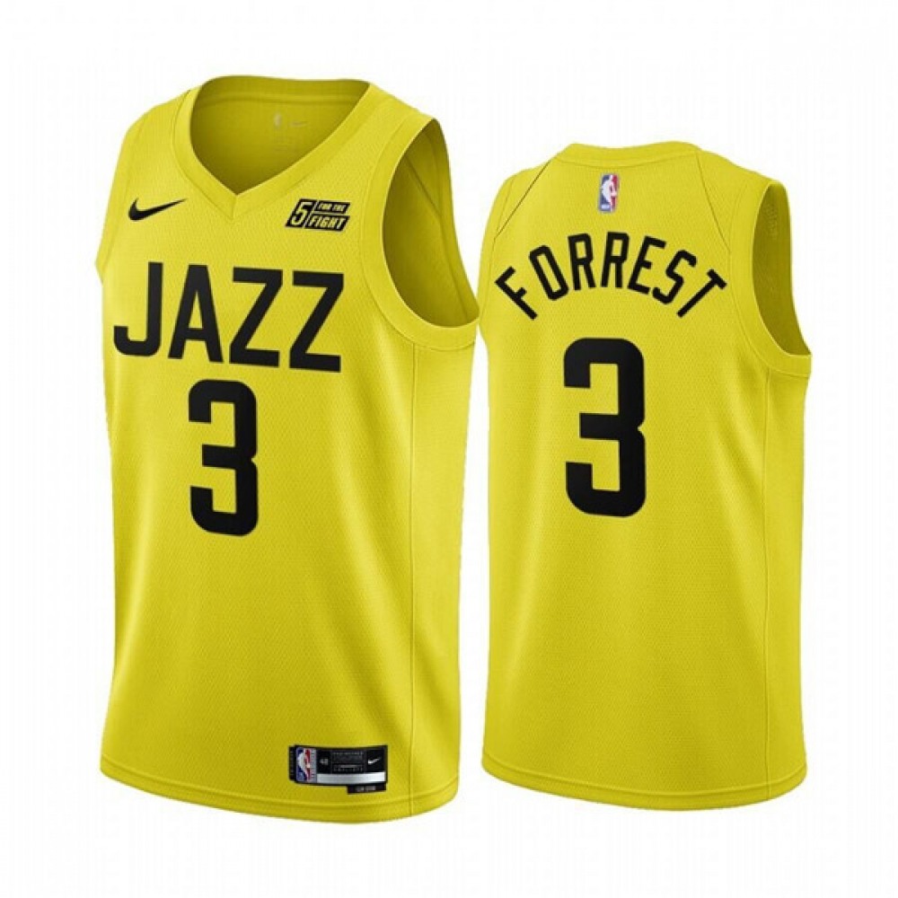 Fan Favorite Performance Men's UTA #3 Trent Yellow Basketball Jersey