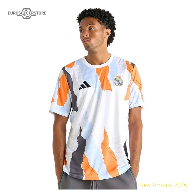 Top-grade 2024-2025 Real Madrid Pre-match Shirt (whitecrew Orange)