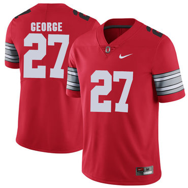 Men's OSU Ohio Red 2018 home jersey Eddie George #27 performance