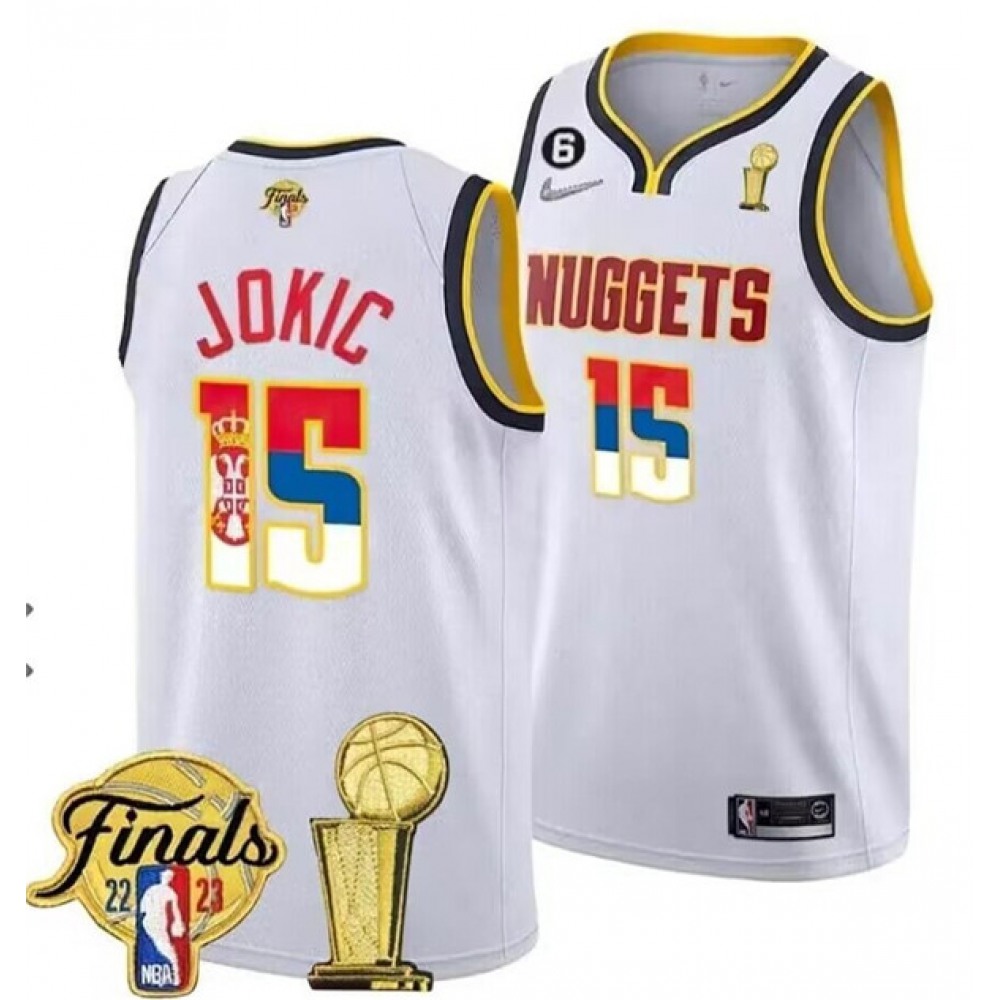 Pro Grade Denver Nuggets Nikola Jokic15 White Jersey - - Basketball Fan Gear