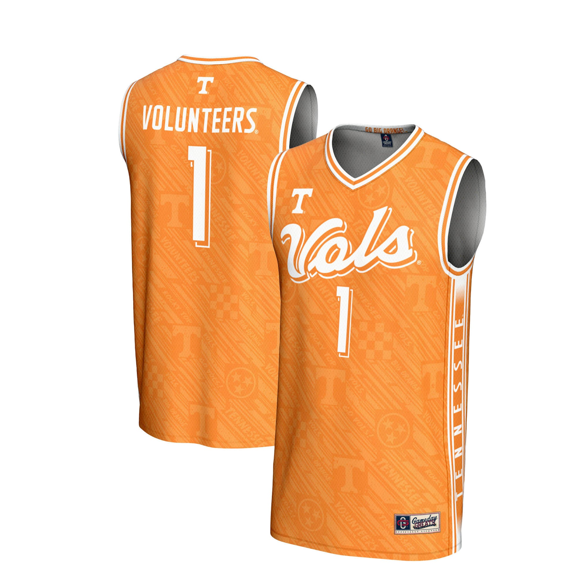 [NJP] Tennessee Volunteers GameDay Greats Youth Lightweight Highlight Print Basketball Jersey - Tennessee Orange