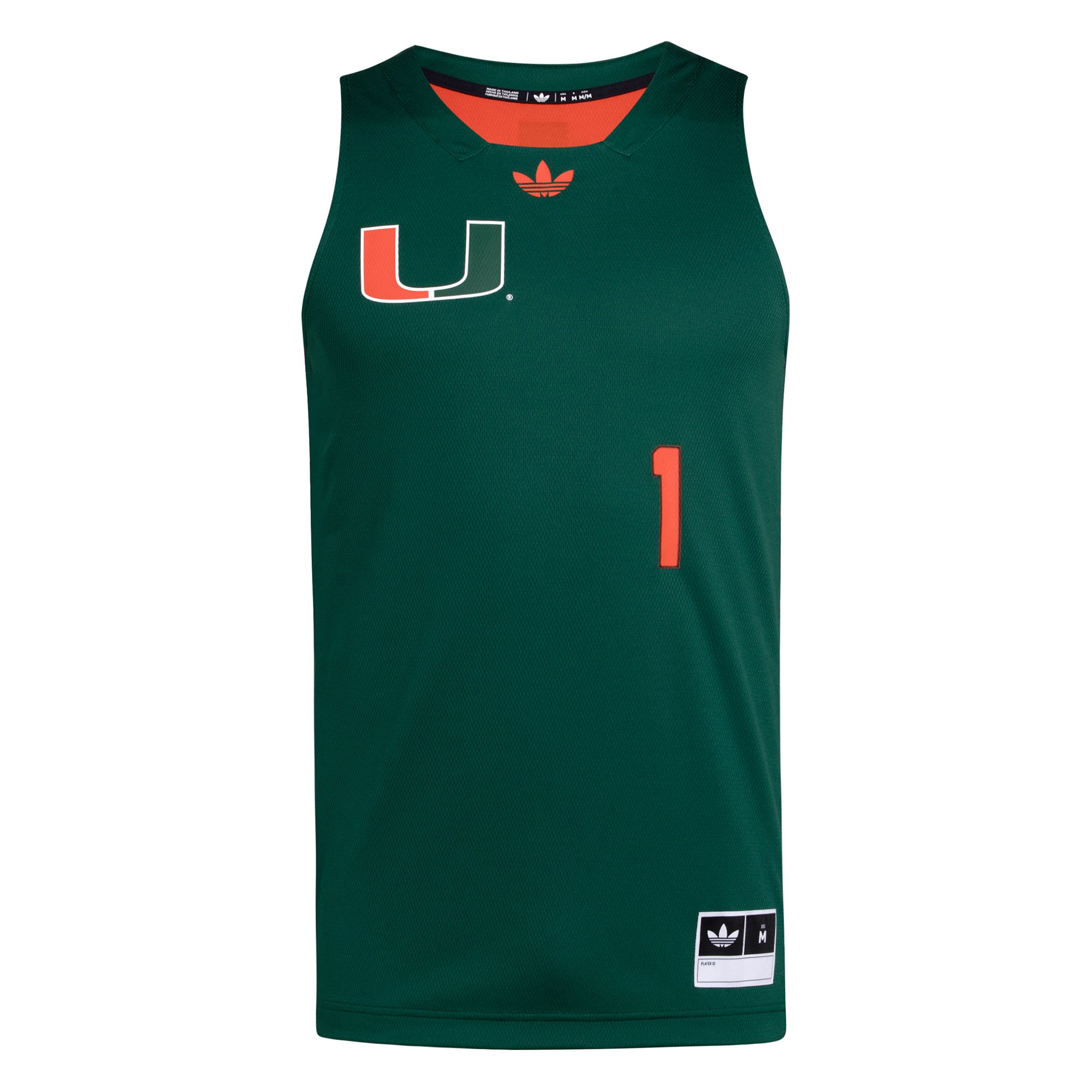 #1 Miami Hurricanes adidas Black History Month Basketball Jersey - Green/Orange