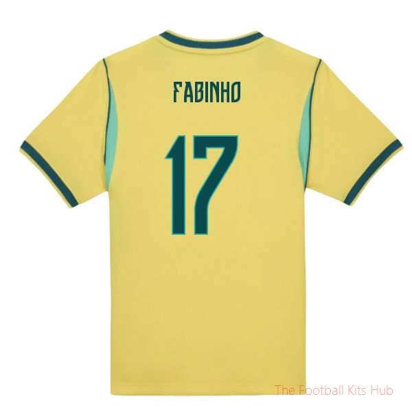 Fabinho #17 2026-2027 Brazil Home Kit Soccer Jersey Little Boys'