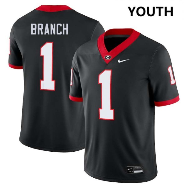 Youth Georgia Bulldogs #1 Zachariah Branch Black Nike Stitch Jersey