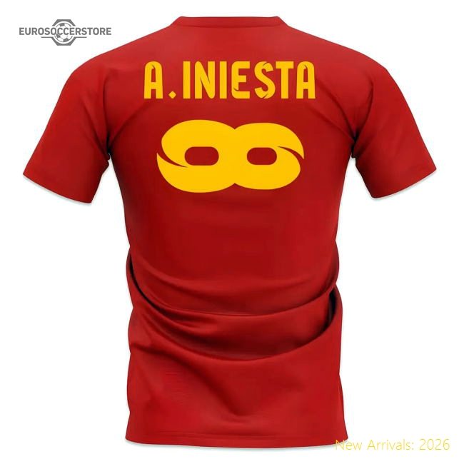 Premium Supporter Andres Iniesta Trophy Count T-Shirt (Red)