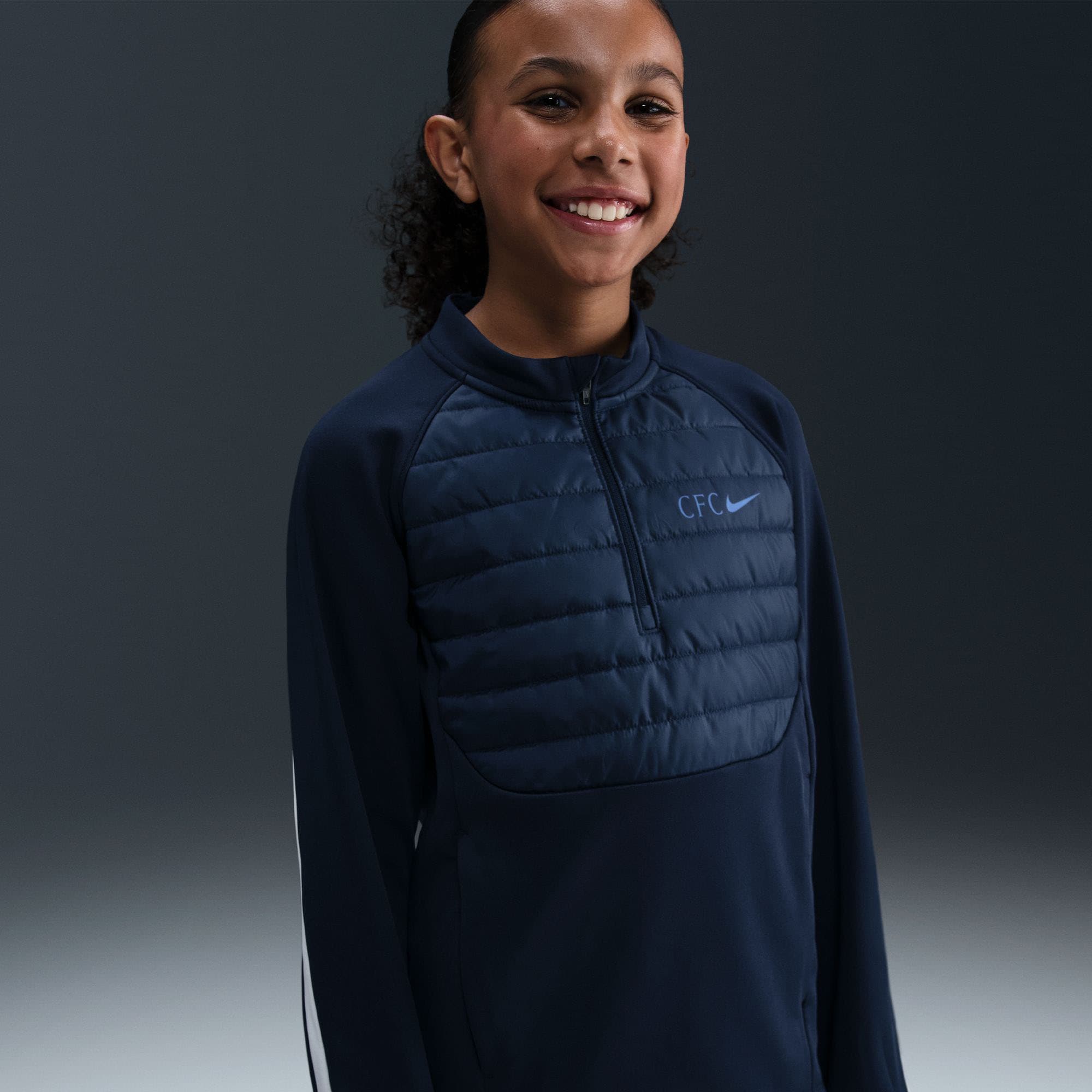 [SJH] Chelsea Youth 2025/26 Academy Winter Warrior Drill Training Jersey Top - Navy