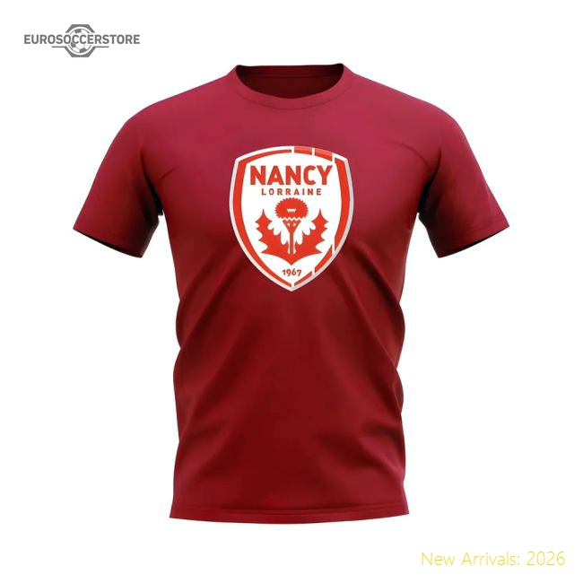 Club Teams,Nancy Nancy Badge T-Shirt (Red) Football Supporter Shirt