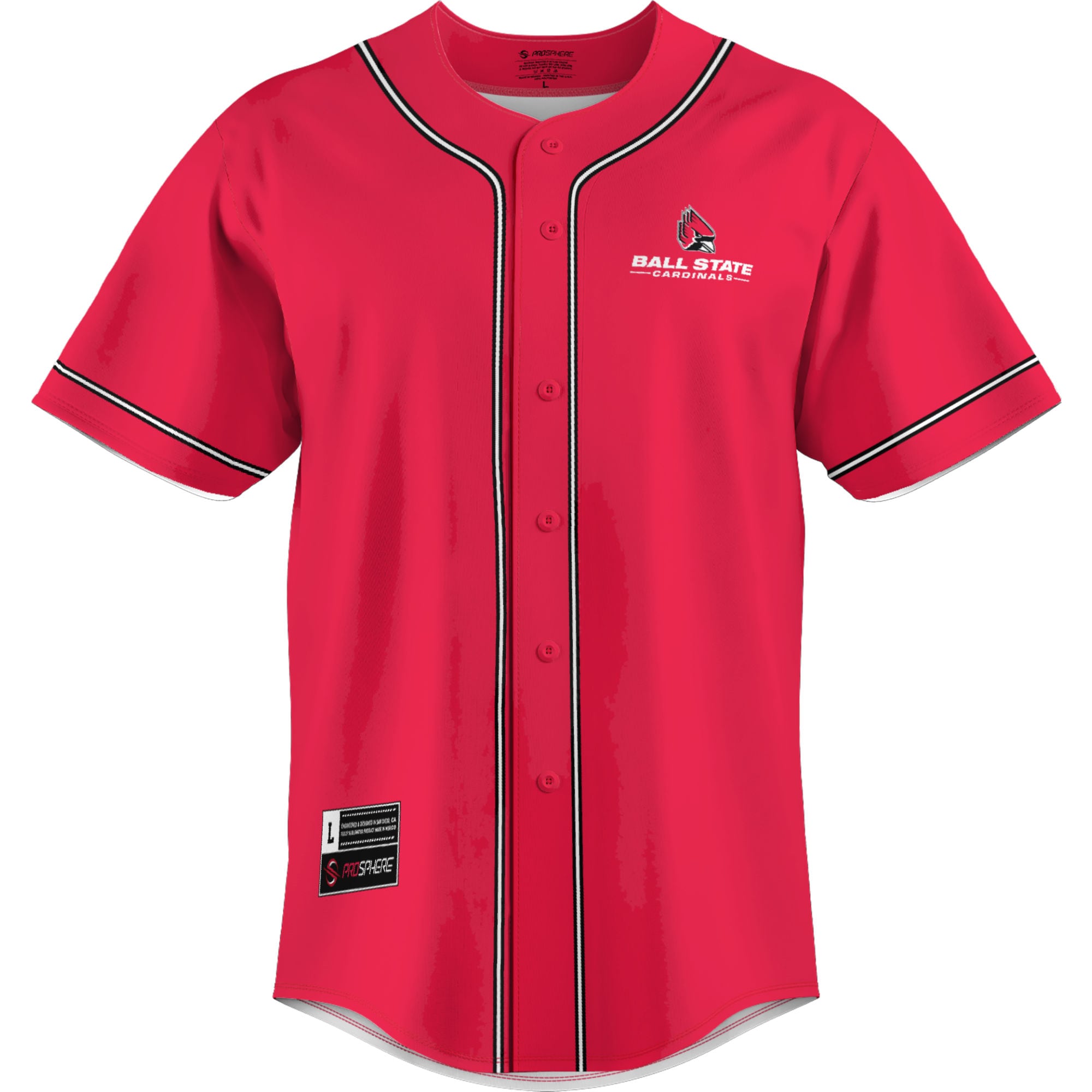 [NJP] Ball State Cardinals GameDay Greats Lightweight Baseball Jersey - Cardinal