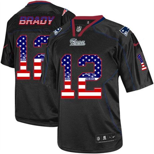 Official NFL NE Patriots #12 Tom Brady Black Elite Jersey - NFL Lic...