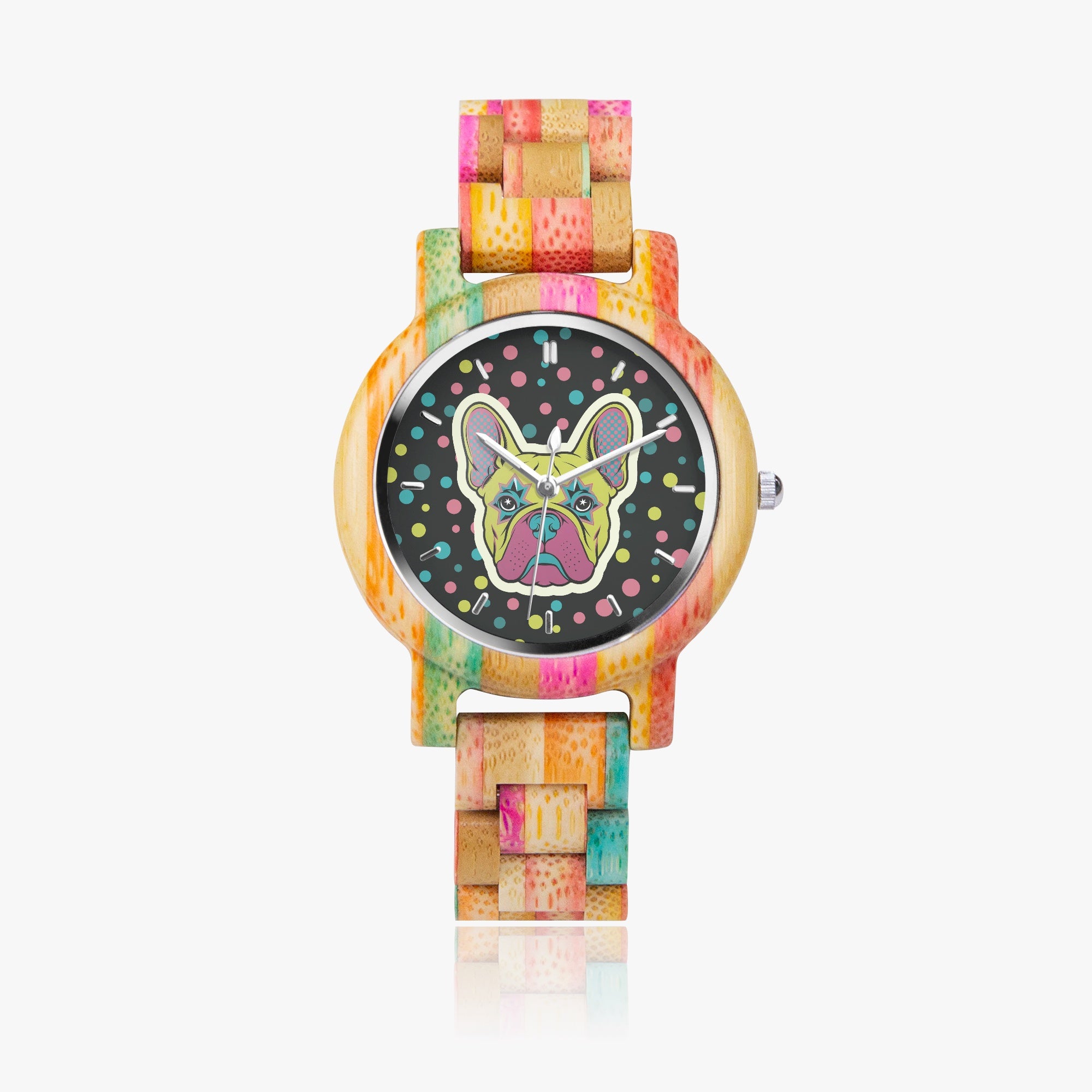 French Bulldog Bubba Stylish Wooden Watch For Frenchie Lovers Durable Dog Item