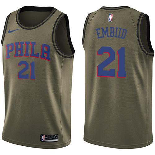 PHI #21 Joel Embiid Professional 2024 Icon NBA Jersey - Green Swingman