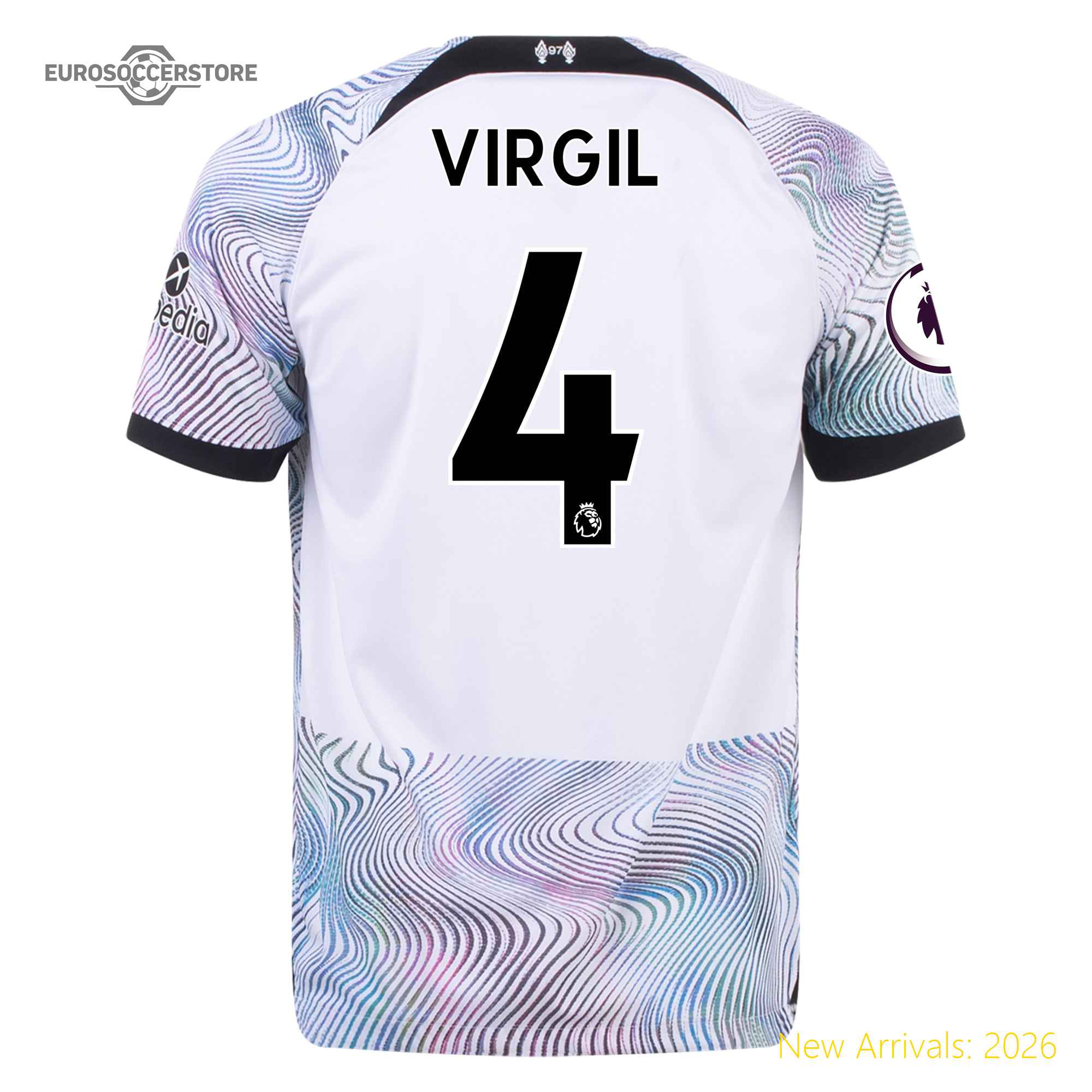 Trendy Men Liv Virgil Liverpool Away Away Durable Jersey 2023