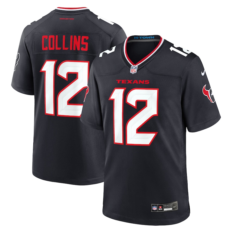 None Nico Collins Team Captain HOU Texans Durable Jersey Football Appa
