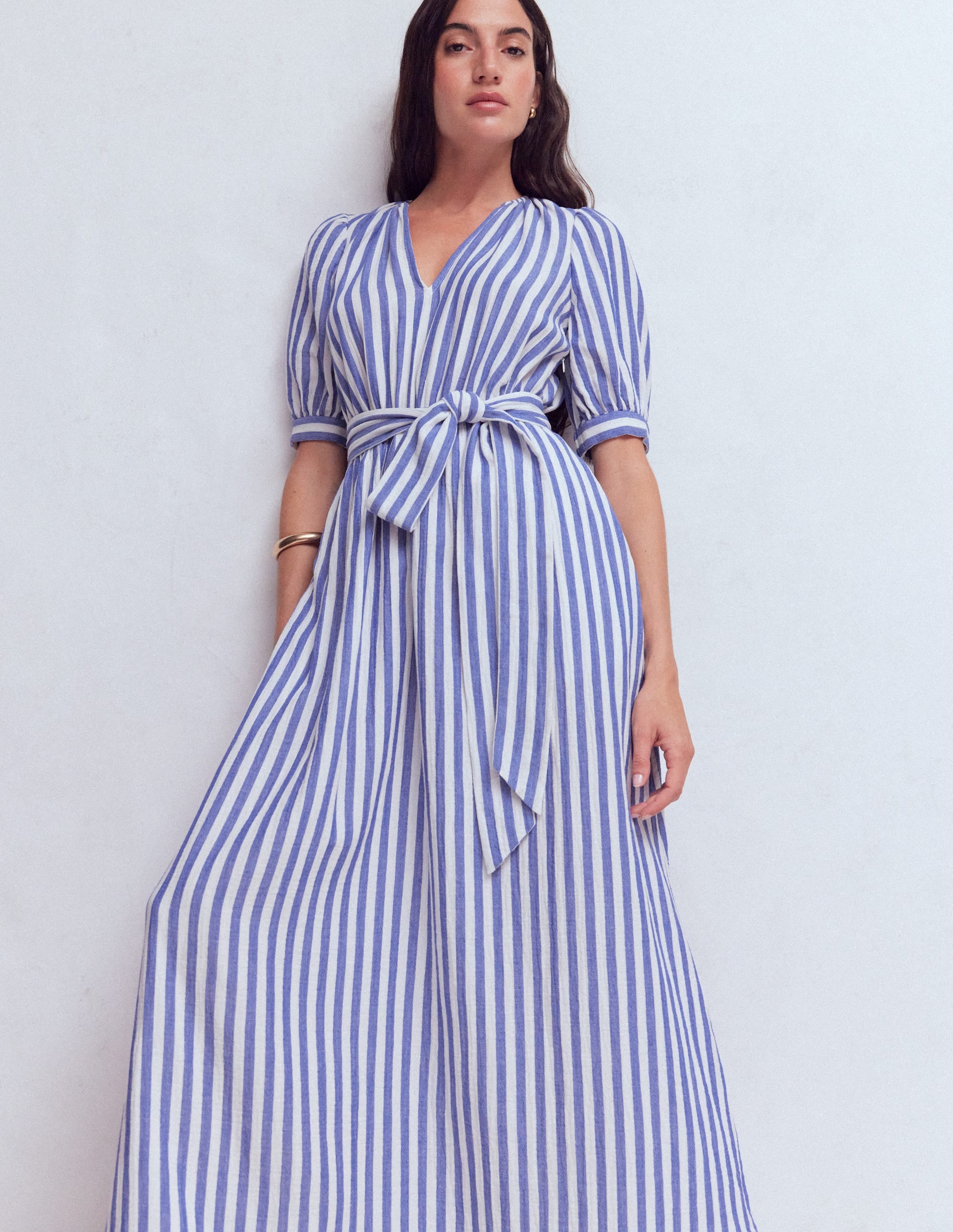 Double Cloth Puff Sleeve Dress