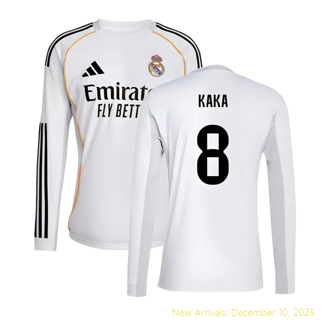 2025-2026 Real Madrid Long Sleeve RM Professional Home Shirt (Kaka 8)