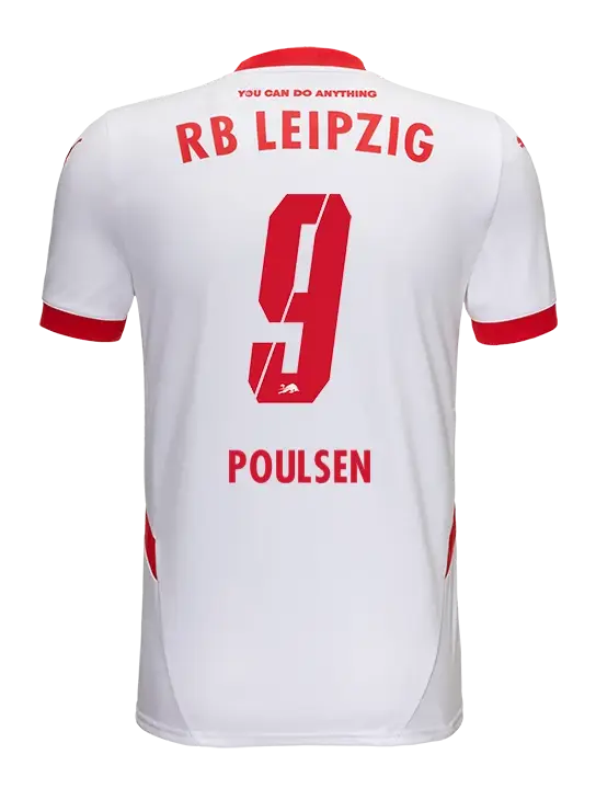 RB Leipzig 24-25 Season Home Jersey with POULSEN 9 Printing