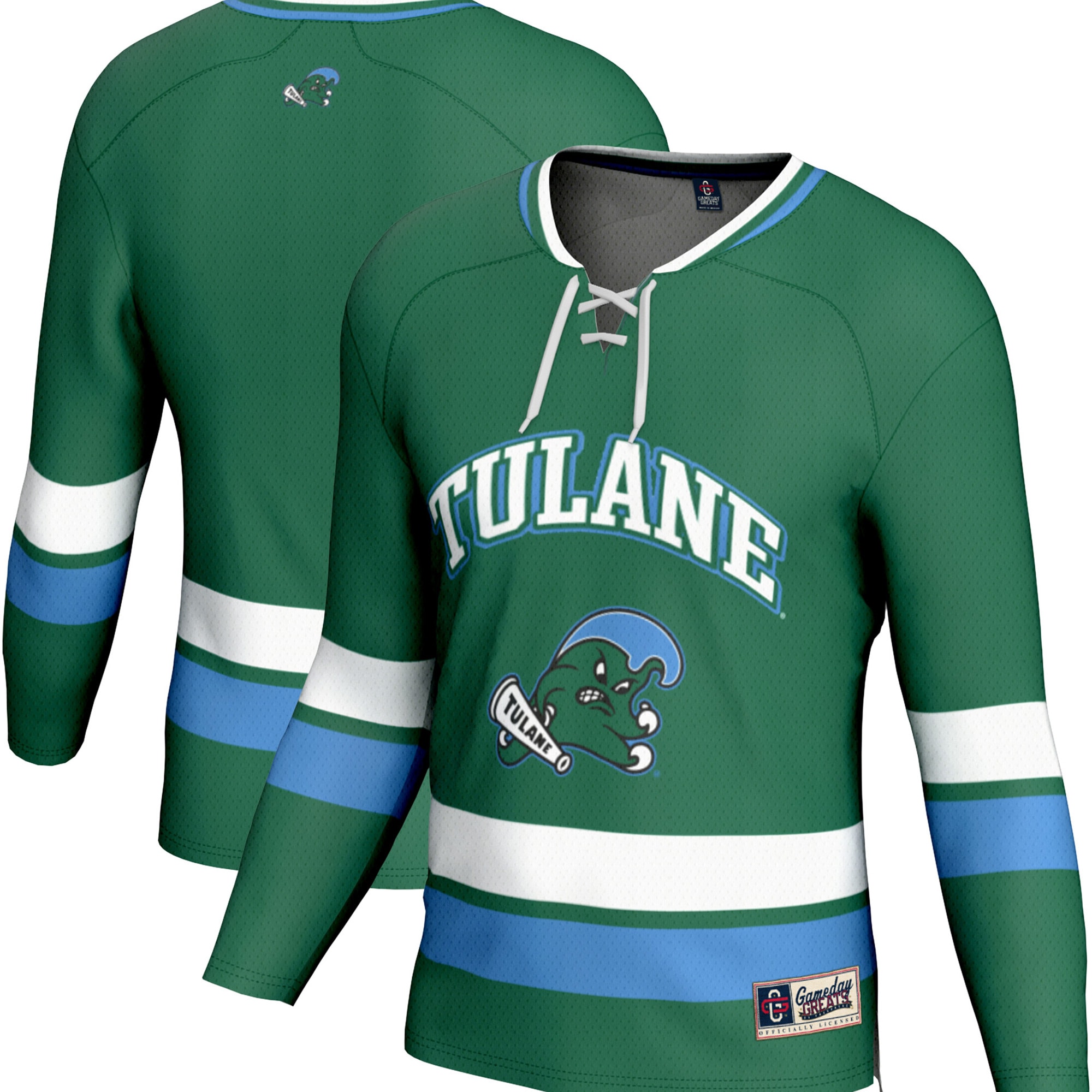 [NJP] Tulane Green Wave GameDay Greats Youth Spirit Hockey Jersey - Green