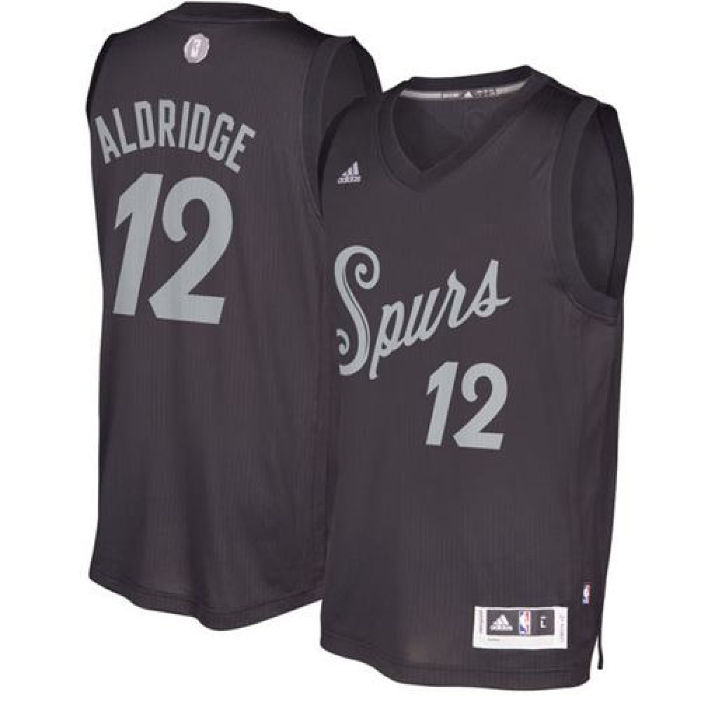 Fan Favorite Top-Grade Men's SAS #12 LaMarcus Black Basketball Jersey
