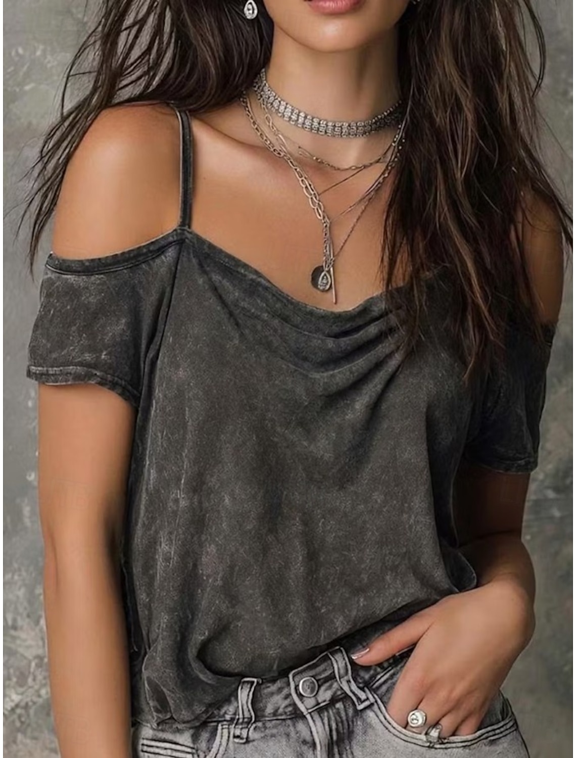 Women's 100% Cotton T-Shirts - Quality Vintage Short Sleeve V Neck Tee