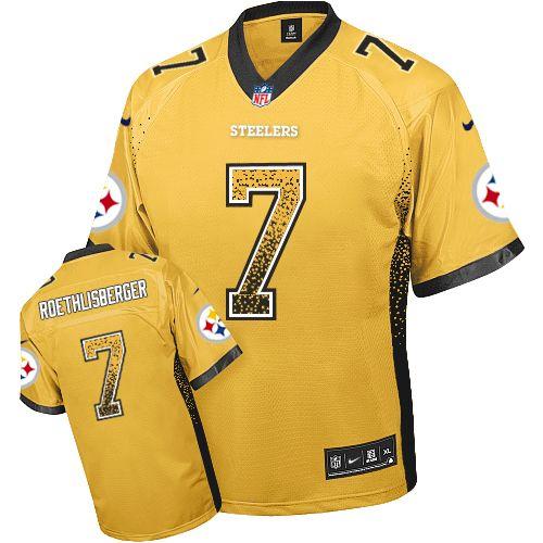 Authentic NFL W P S Steelers #7 Ben Roethlisberger Team Color Elite...