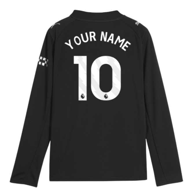 Official 2025-2026 Man City Long Sleeve Away Shirt (kids) (your Name
