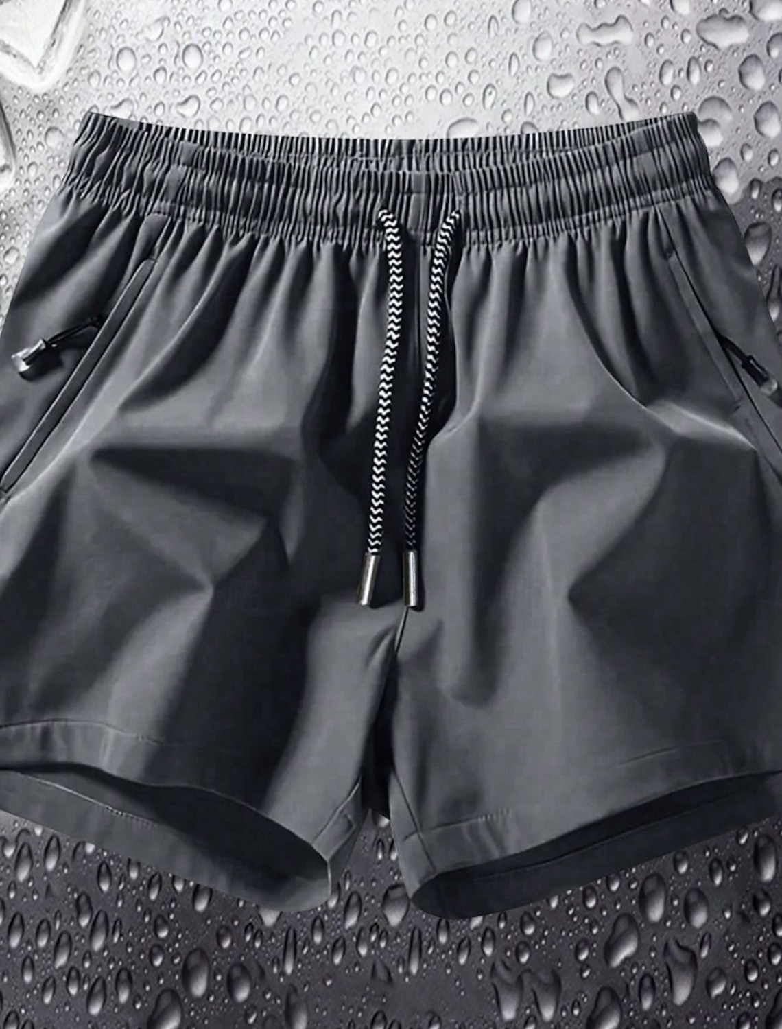 Men's Shorts Summer Shorts Beach Shorts Casual Shorts Athletic Short Drawstring Pocket Elastic Waist Plain Quick Dry Breathable Short Outdoor Beach Running Fashion Sport Blue Black Micro-elastic