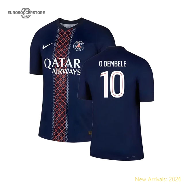 Official 2025-2026 Psg Home Dri-Fit Adv Authentic Shirt (O.Dembele 10)