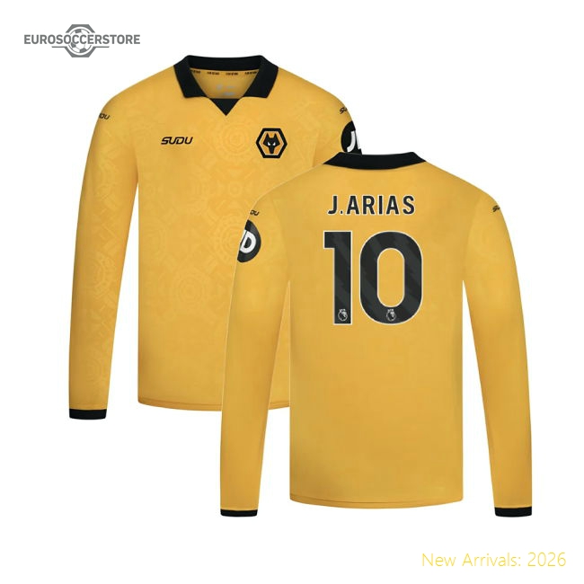 2025-2026 Wolves Long Sleeve Home Shirt - Kids (J.Arias 10)