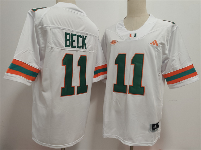 Men's None White 2024 official licensed Carson Beck #11 away jersey
