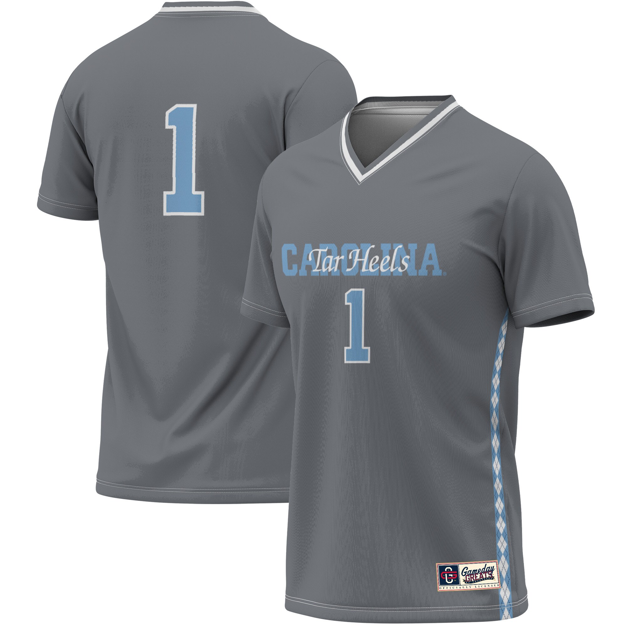 [DDG] North Carolina Tar Heels GameDay Greats Youth Women's Soccer Lightweight Fashion Jersey - Gray