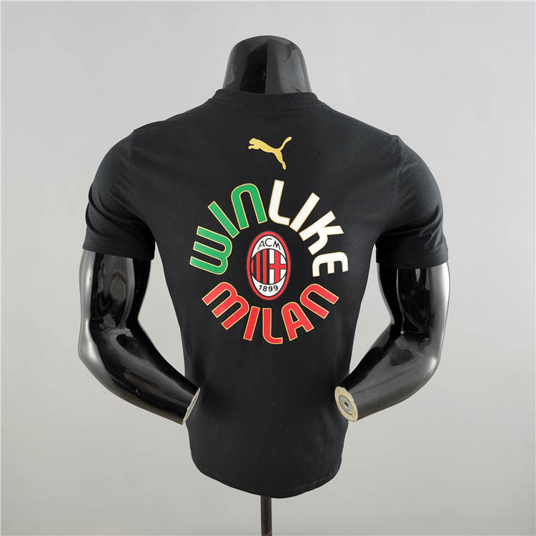 21-22 AC Milan Champion Black T-Shirt - Official Replica 6701